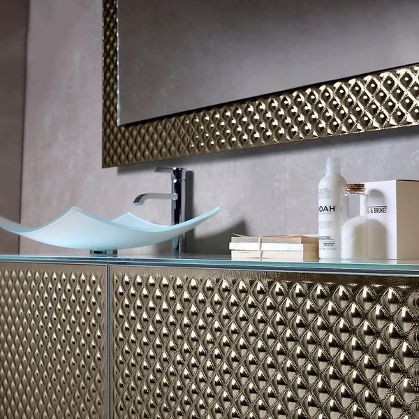 Lucent Luxury Crystal Silver Bronze Double Vanity