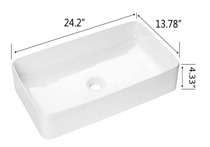 Reshippable Bathroom Sinks - Art Basin BVS2414A-OL