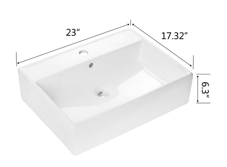 Reshippable Bathroom Sinks - Art Basin BVS2417A-OL