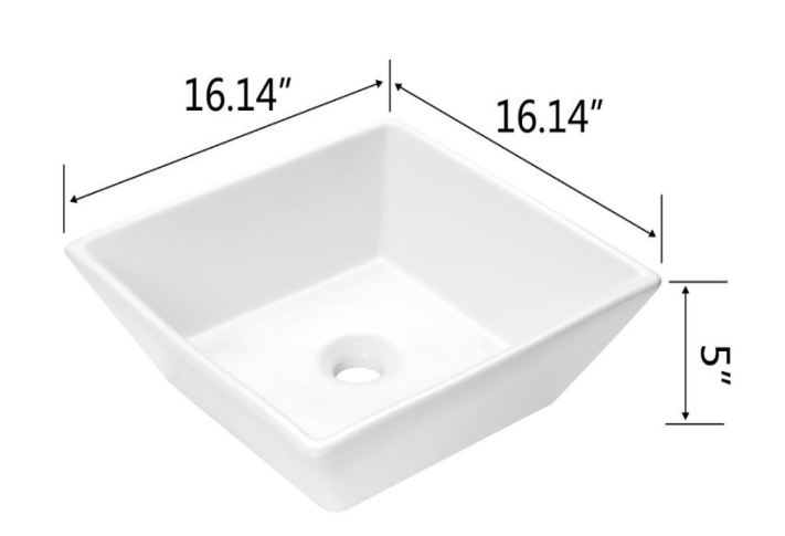 Reshippable Bathroom Sinks - Art Basin BVS1616A-OL