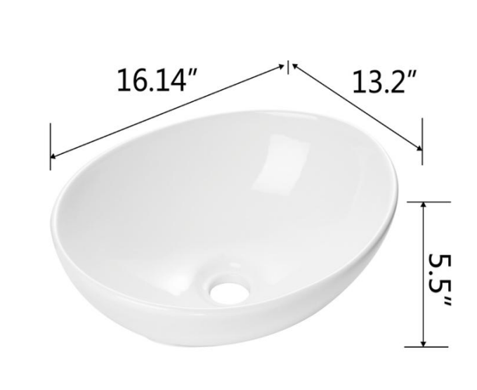 Reshippable Bathroom Sinks - Art Basin BVS1613A-OL