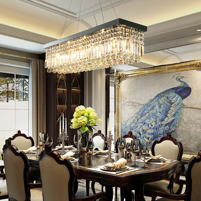 Rectangular Crystal Chandelier - Dining Room Crystal Chandeliers