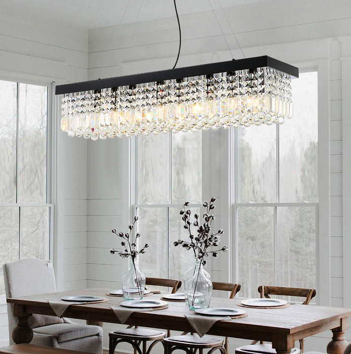 Rectangular Crystal Chandelier - Dining Room Crystal Chandeliers