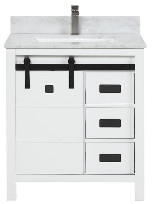 Venice White Bathroom Cabinet with Sliding Door