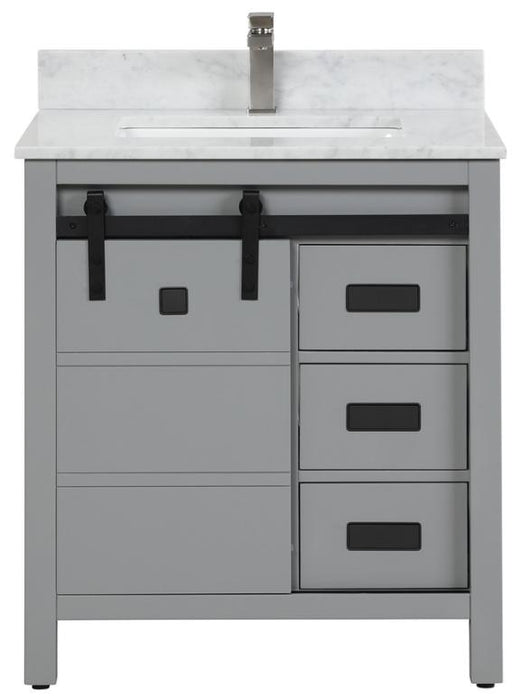 Venice Gray Bathroom Cabinet with Sliding Door