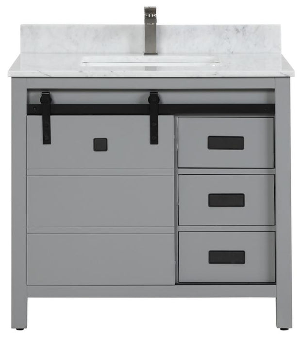 Venice Gray Bathroom Cabinet with Sliding Door