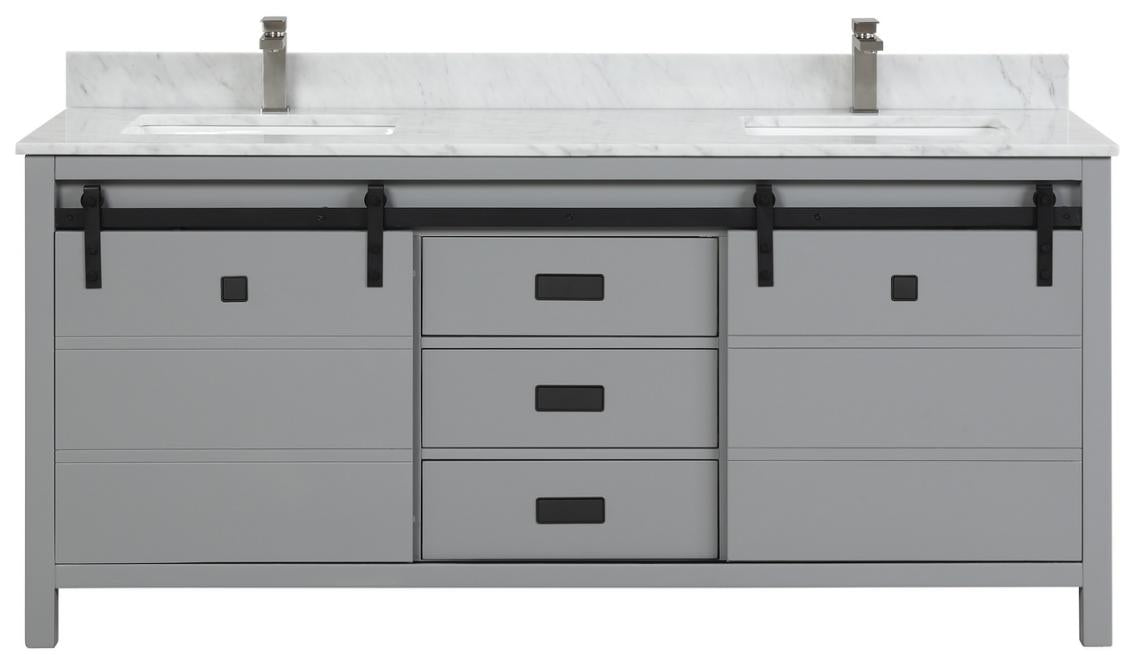 Venice Gray Bathroom Cabinet with Sliding Door