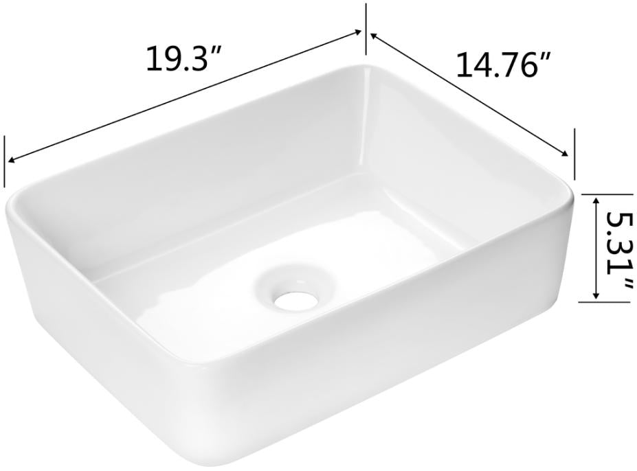 Reshippable Bathroom Sinks - Art Basin BVS1915A-OL