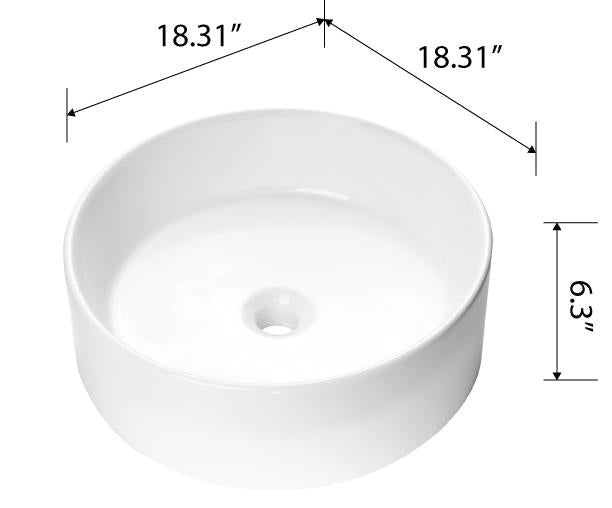 Reshippable Bathroom Sinks - Art Basin BVS1818A-OL