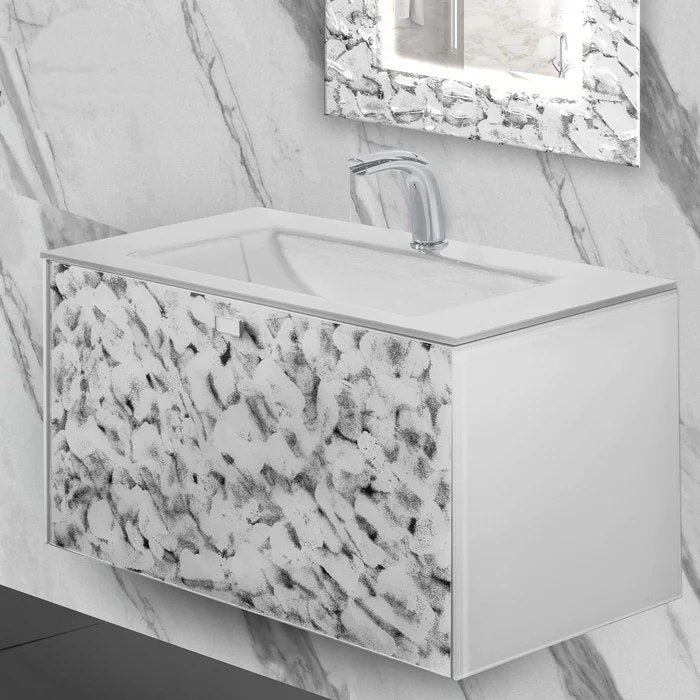 Luxury Murano Glass Wallmount Bathroom Vanity