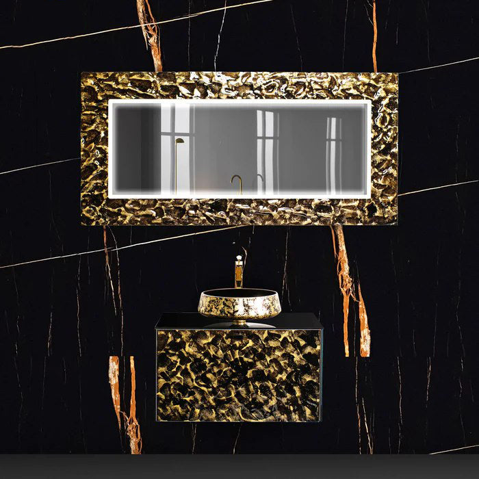 Luxury Murano Crystal Wallmount Bathroom Vanity