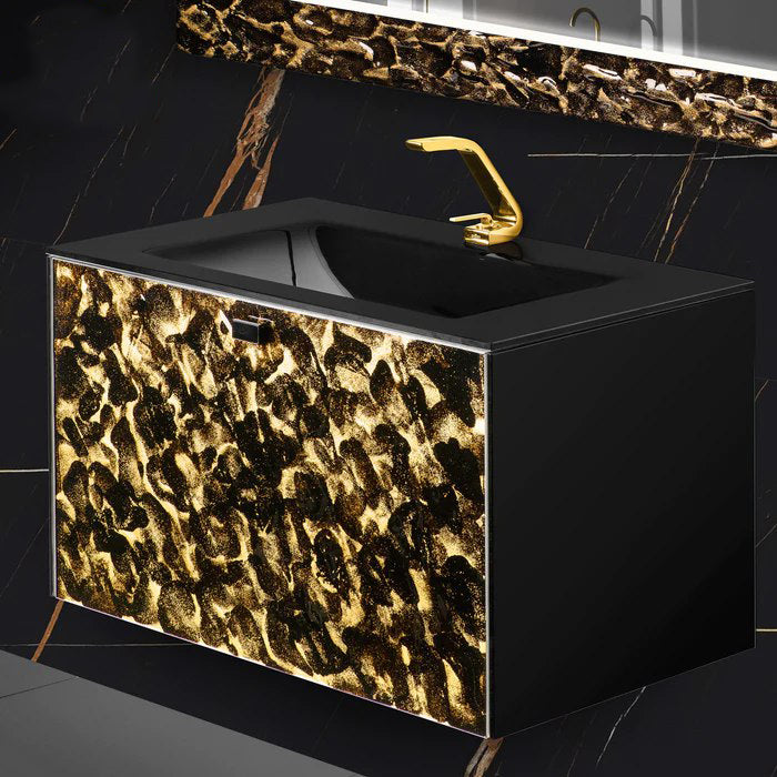 Luxury Murano Crystal Wallmount Bathroom Vanity