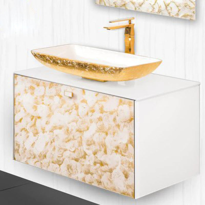 Luxury Murano Crystal Wallmount Bathroom Vanity