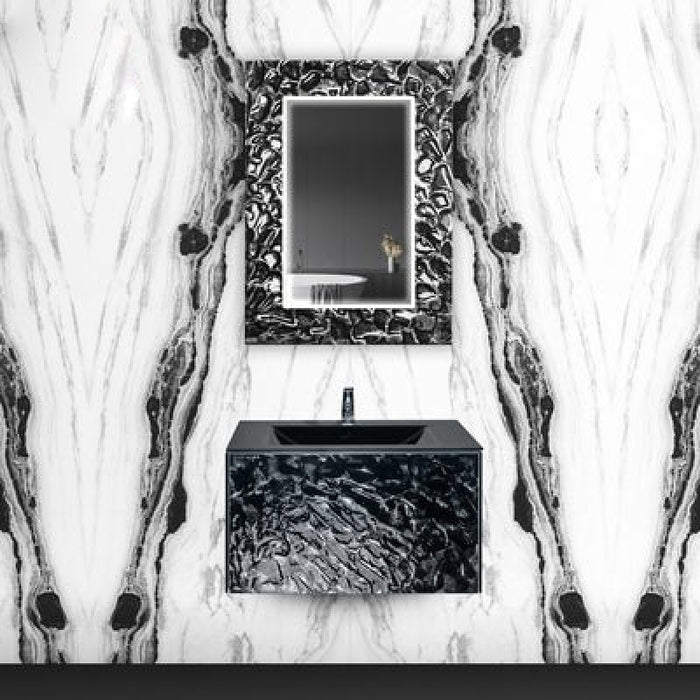 Luxury Murano Crystal Wallmount Bathroom Vanity