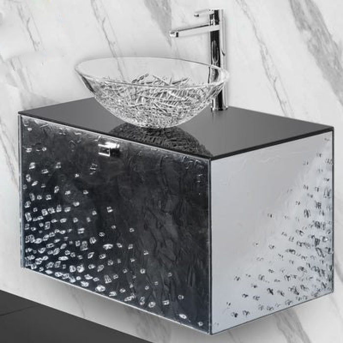 Luxury Crystal Glass Wallmount Bathroom Vanity