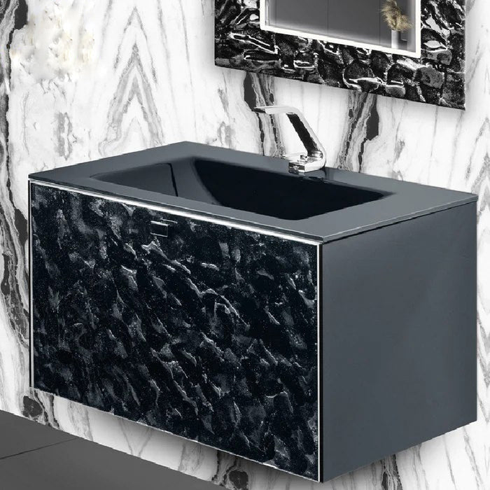 Luxury Murano Crystal Wallmount Bathroom Vanity