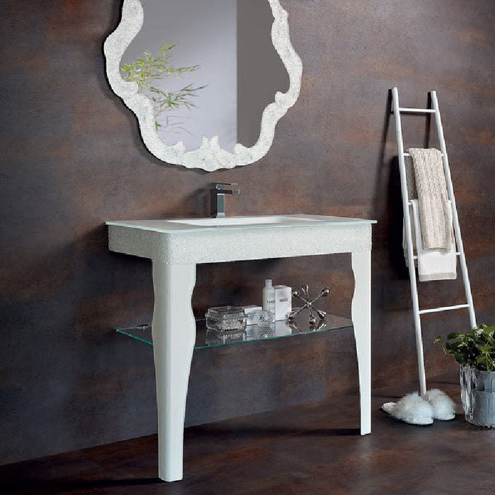 Spark Luxury Crystal White Bathroom Console