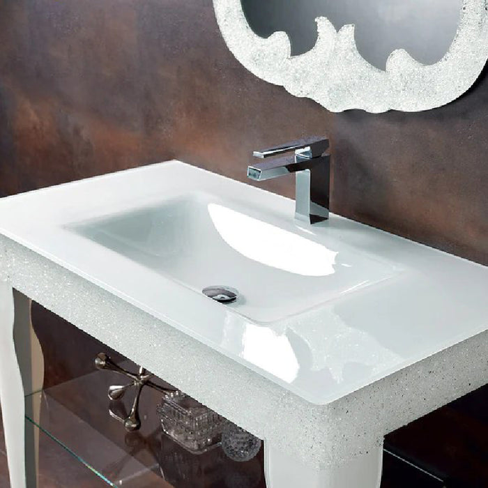 Spark Luxury Crystal White Bathroom Console