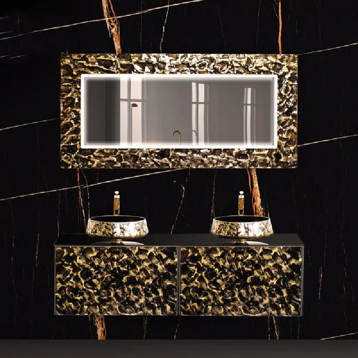 Luxury Murano Glass Wallmount Bathroom Double Vanity