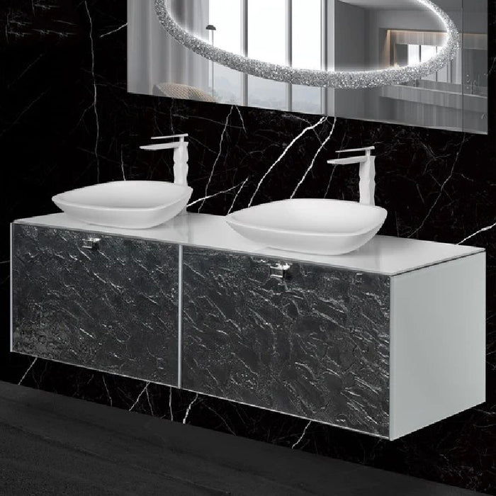 Luxury Murano Glass Wallmount Bathroom Double Vanity