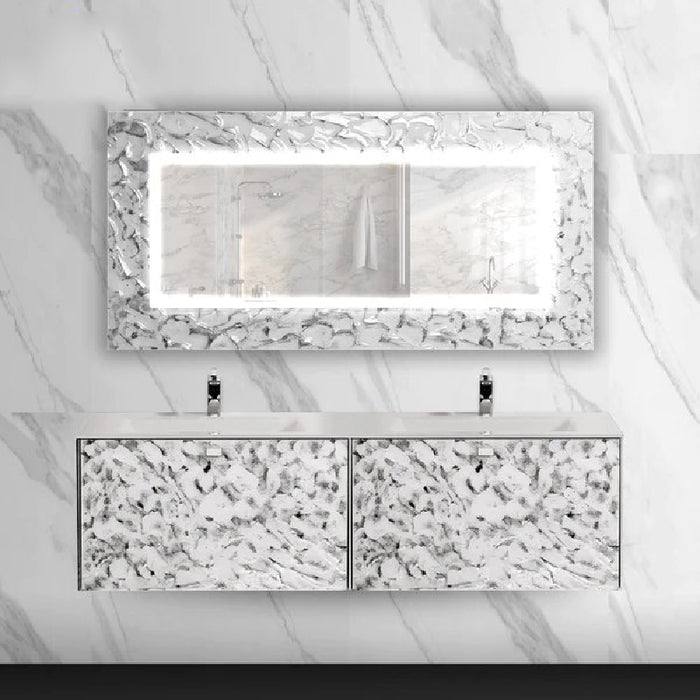 Designer Murano Glass Wallmount Bathroom Double Vanity