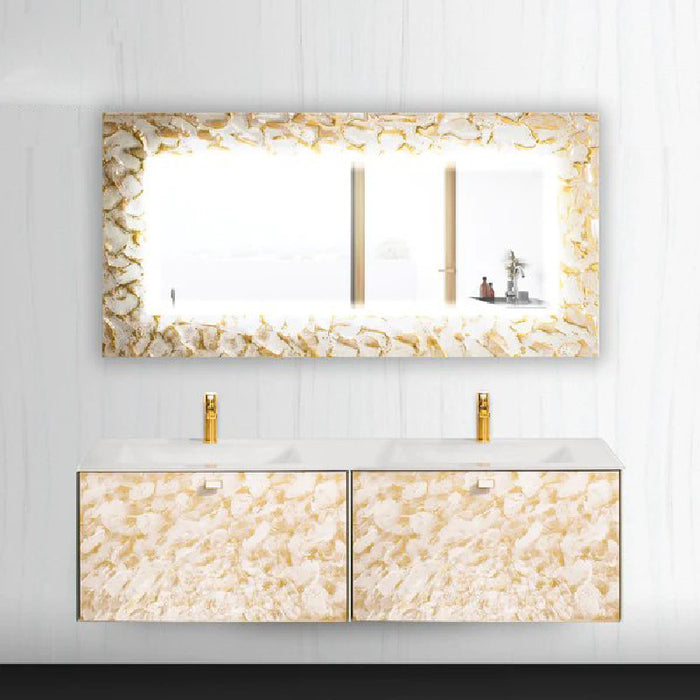 Luxury Murano Glass Wallmount Bathroom Double Vanity