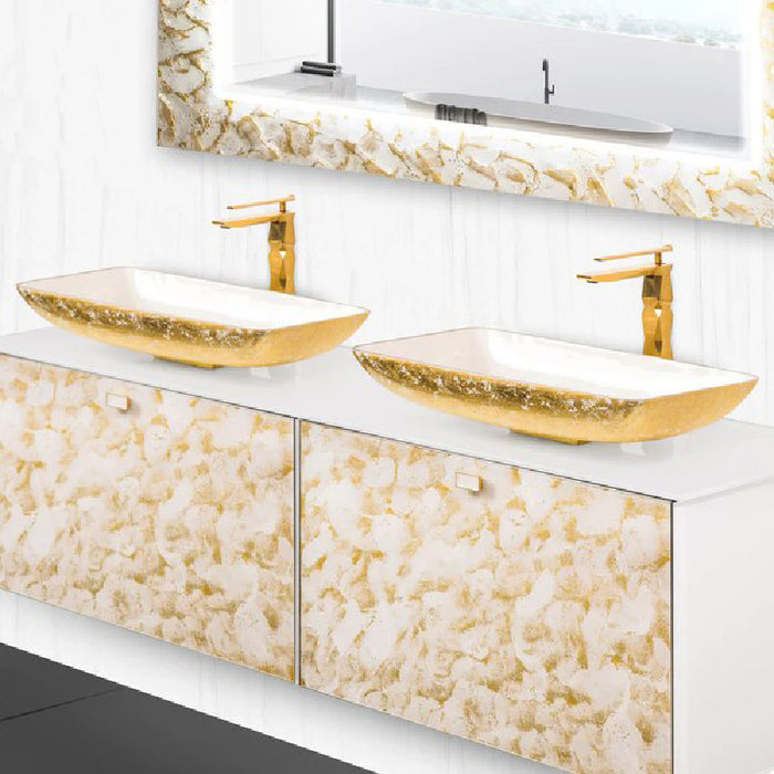 Luxury Murano Glass Wallmount Bathroom Double Vanity