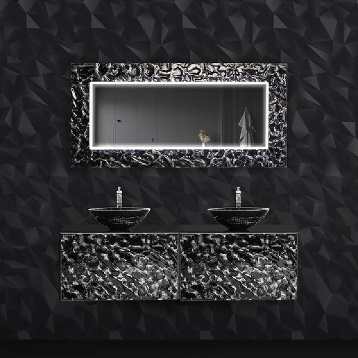 Designer Murano Glass Wallmount Bathroom Double Vanity