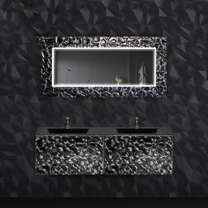 Luxury Murano Glass Wallmount Bathroom Double Vanity