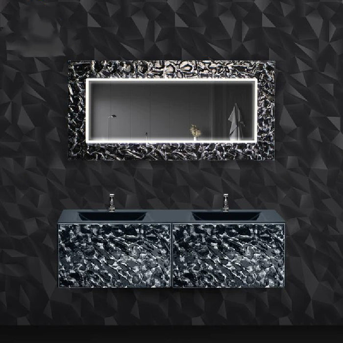 Designer Murano Glass Wallmount Bathroom Double Vanity