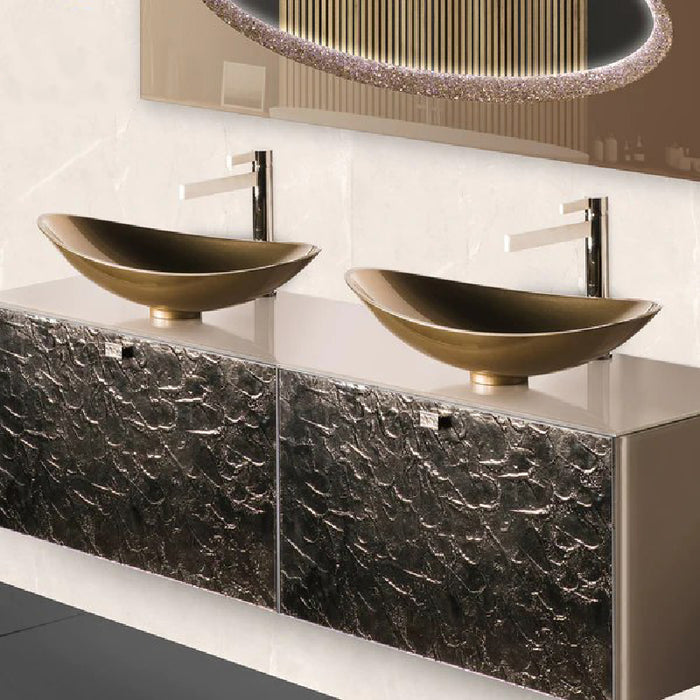 Luxury Murano Glass Wallmount Bathroom Double Vanity