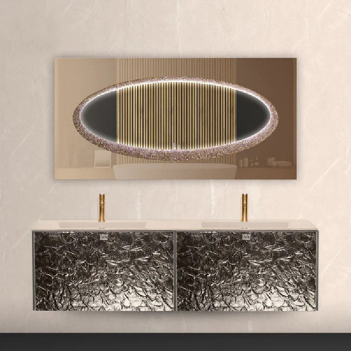 Luxury Murano Glass Wallmount Bathroom Double Vanity