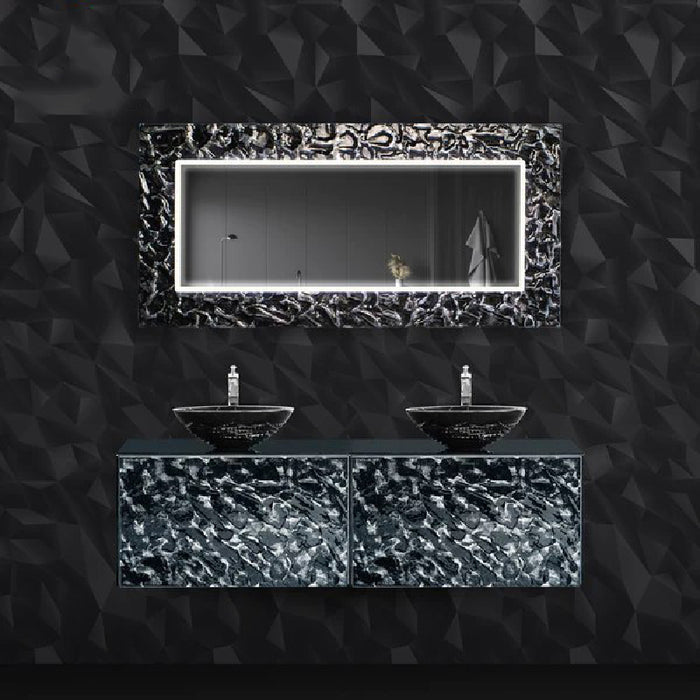 Designer Murano Glass Wallmount Bathroom Double Vanity