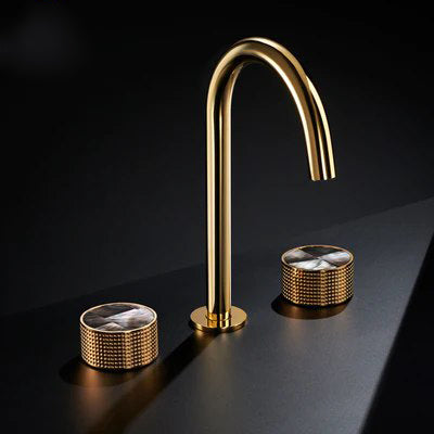 Preziosa Luxury 3-hole Bathroom Faucet | Gold/Malachite