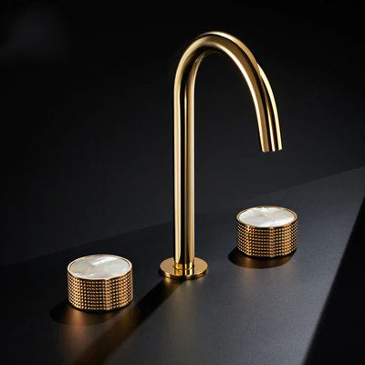 Preziosa Luxury 3-hole Bathroom Faucet | Gold/Malachite