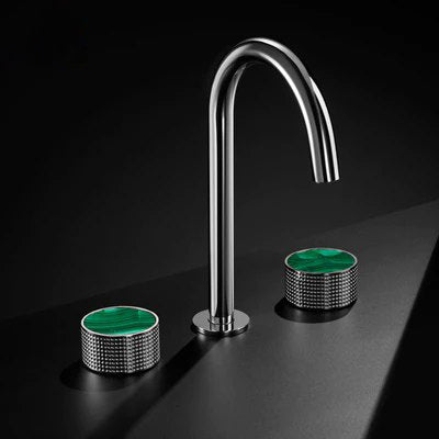 Preziosa Luxury 3-hole Bathroom Faucet | Gold/Malachite