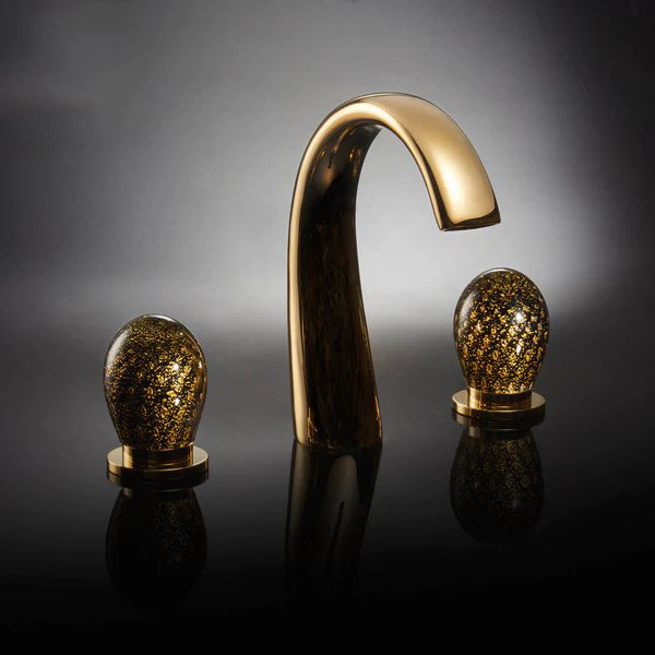 MURANO 3-Hole Luxury Bathroom Faucet | Black and Gold