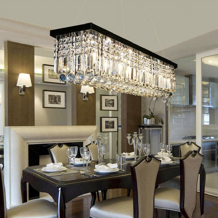 Rectangular Crystal Chandelier - Dining Room Crystal Chandeliers